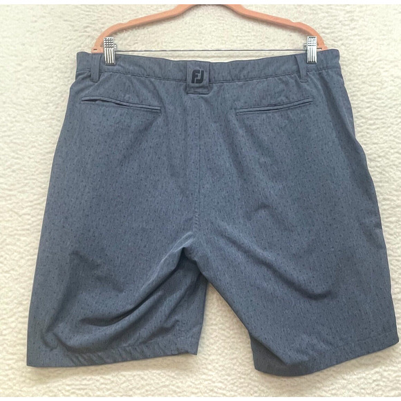 FootJoy Shorts Mens 38 Blue Dotted Golf Preppy Chino Performance FJ Flat Front - Picture 2 of 12